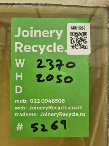 Wooden French Doors with Side  Light 2370 W  x 2050 H [#5269 SF] Joinery Recycle