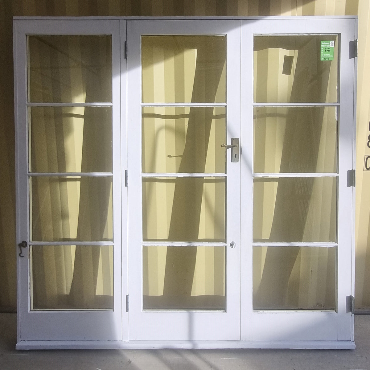 Wooden French Doors with Side  Light 2100 W  x 2030 H [#5276  SF] exterior side -  Joinery Recycle