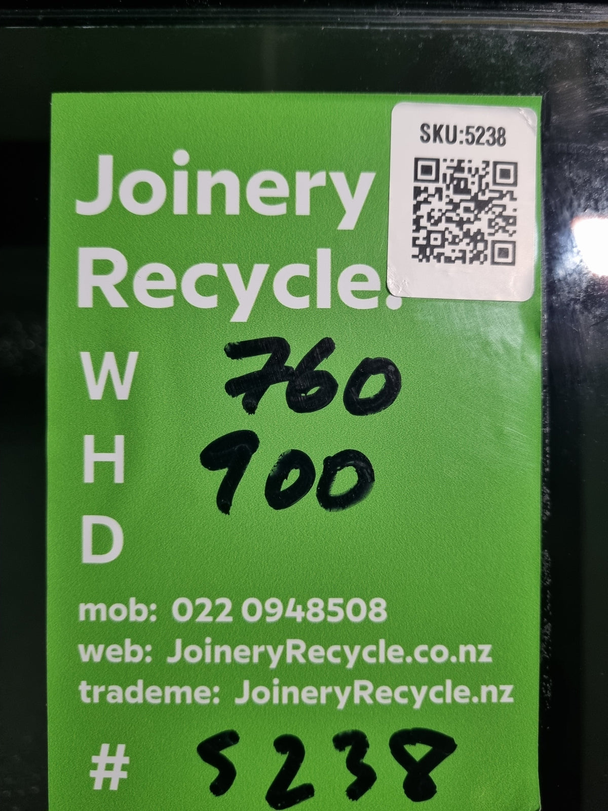 Aluminium Window Black 760 W  x 900 H [#5238 SF] Joinery Recycle