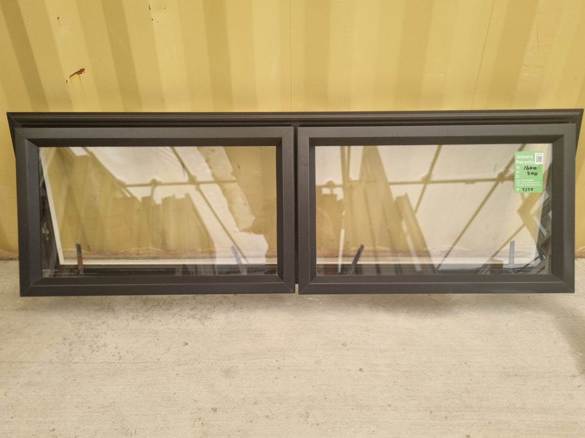 Aluminium Window Black 1600  W  x 500 H [#5278  SF] Joinery Recycle
