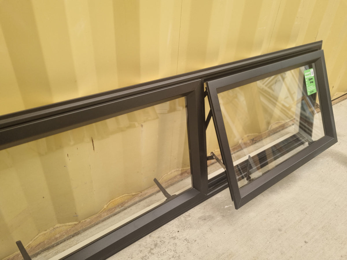 Aluminium Window Black 1600  W  x 500 H [#5278  SF] Joinery Recycle