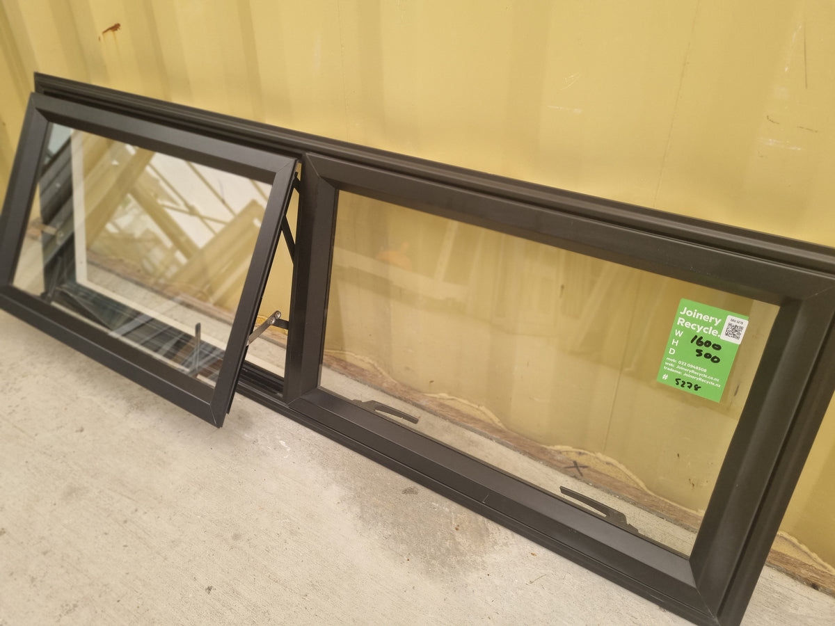 Aluminium Window Black 1600  W  x 500 H [#5278  SF] Joinery Recycle