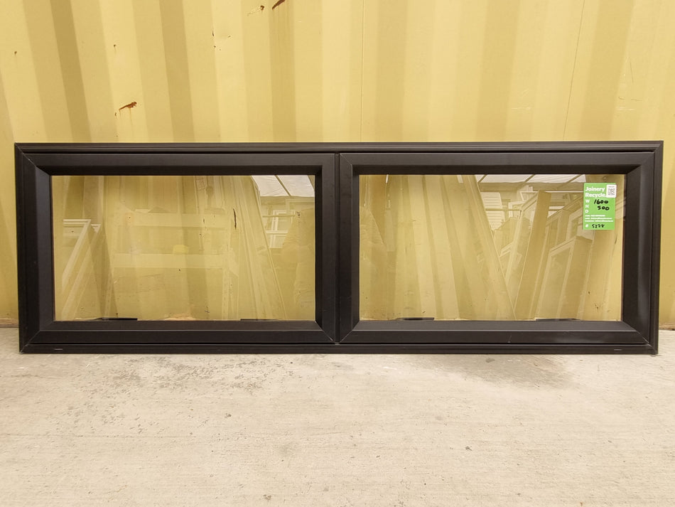 Aluminium Window Black 1600  W  x 500 H [#5278  SF] Joinery Recycle