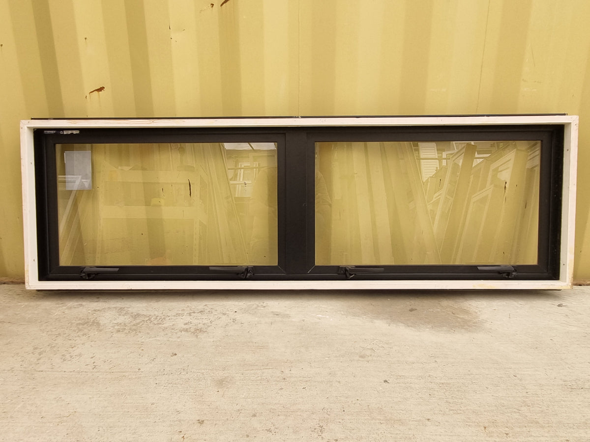 Aluminium Window Black 1600  W  x 500 H [#5278  SF] Joinery Recycle