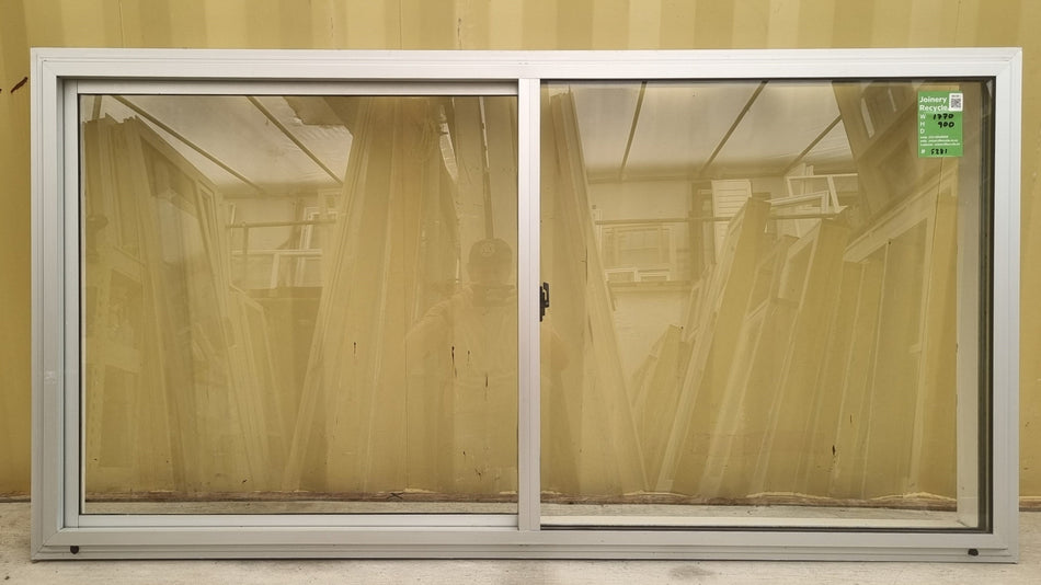 Aluminium Window Silver 1770  W  x 900 H [#5281 SF] Joinery Recycle