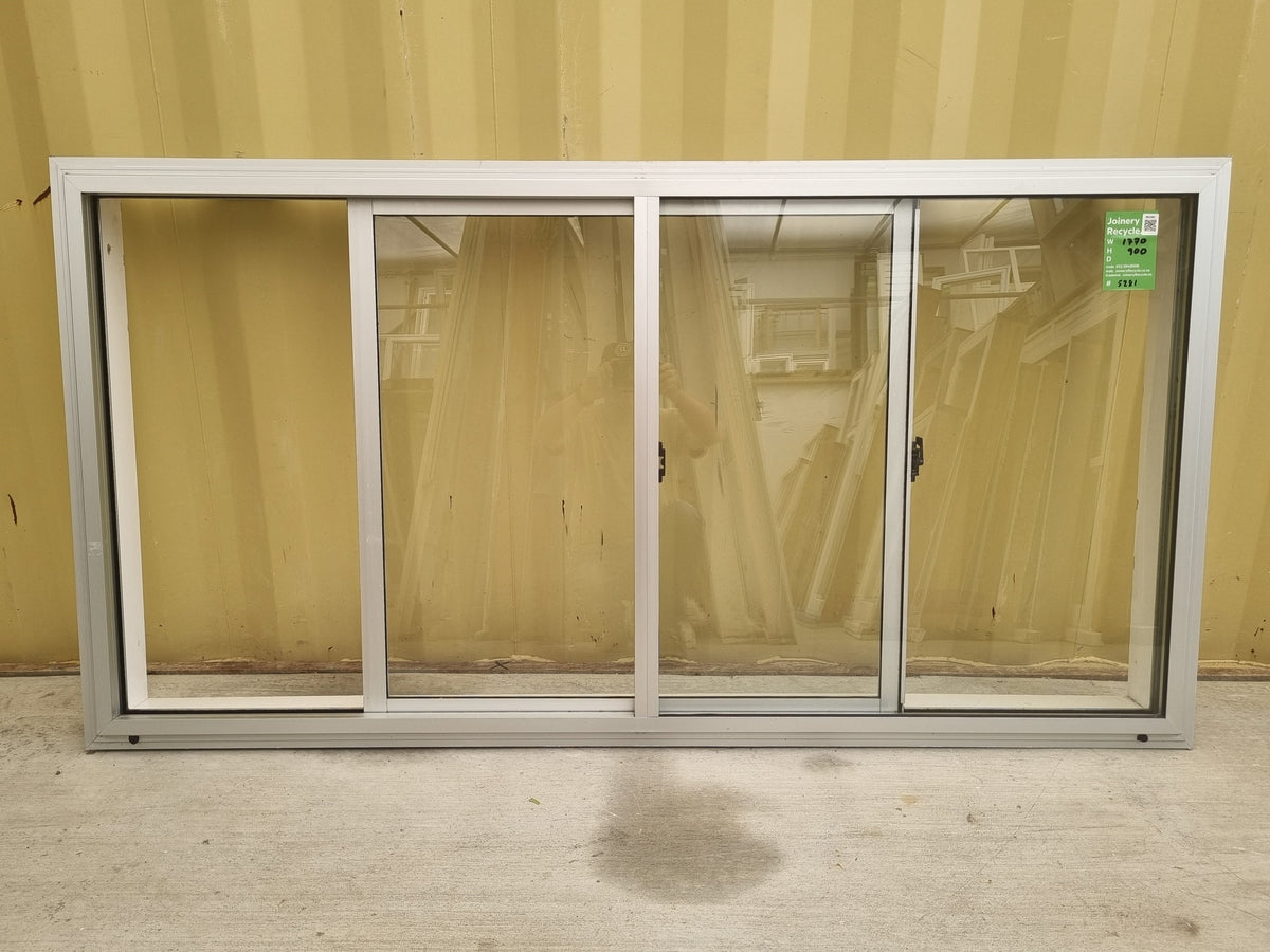Aluminium Window Silver 1770  W  x 900 H [#5281 SF] Joinery Recycle