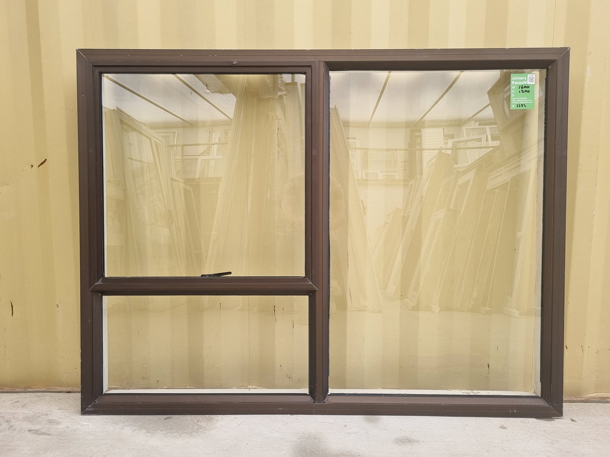 Aluminium Window Brown 1600 W  x 1200 H [#5282  SF] Joinery Recycle