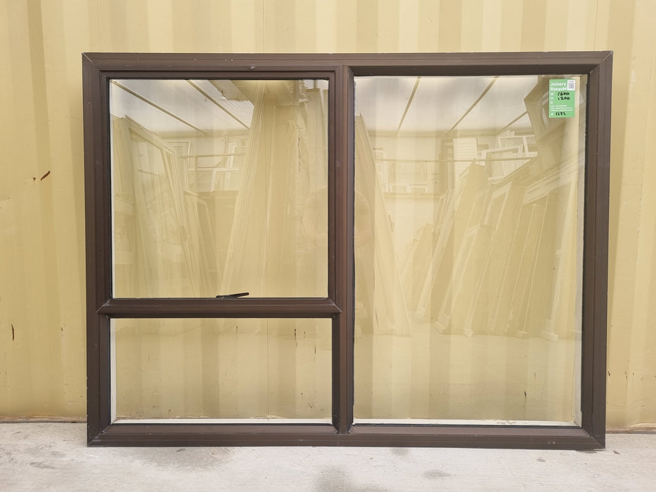 Aluminium Window Brown 1600 W  x 1200 H [#5282  SF] Joinery Recycle
