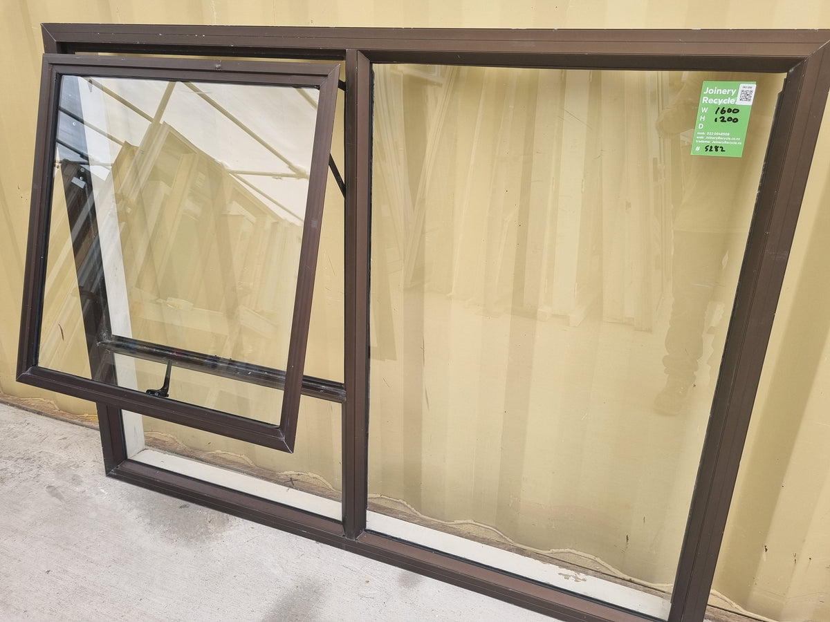 Aluminium Window Brown 1600 W  x 1200 H [#5282  SF] Joinery Recycle