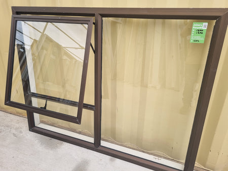 Aluminium Window Brown 1600 W  x 1200 H [#5282  SF] Joinery Recycle