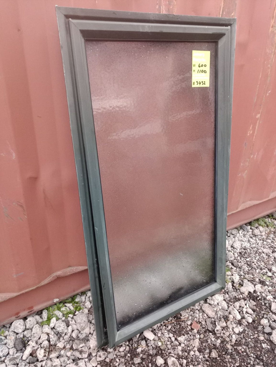 Aluminium Window Dark Green 600 W x 1100 H  [#3442SF] Joinery Recycle