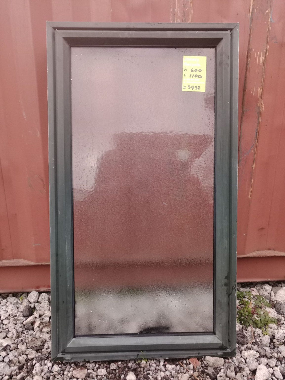 Aluminium Window Dark Green 600 W x 1100 H  [#3442SF] Joinery Recycle