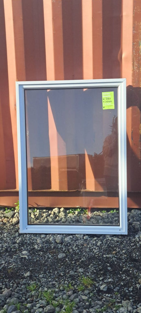 White Aluminium Fixed Window 730 W x 1040 H  [#3561SF] Joinery Recycle