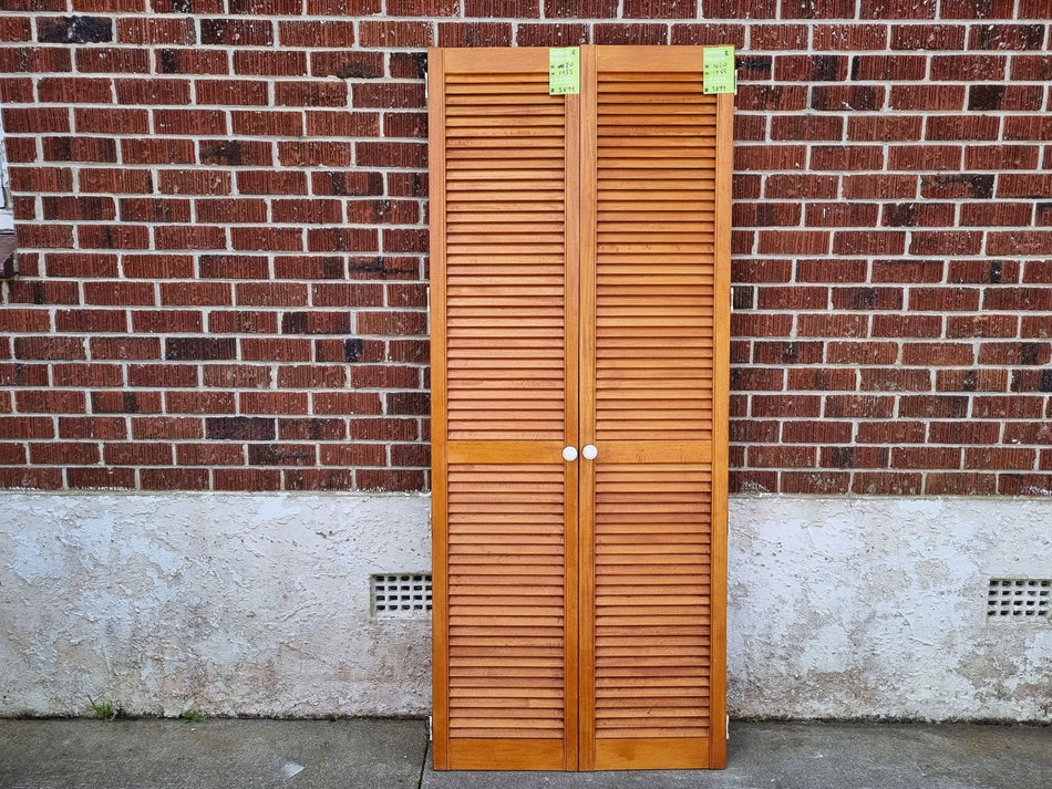Wooden Louvre Doors 920 W x 1980 H [#3899] Joinery Recycle