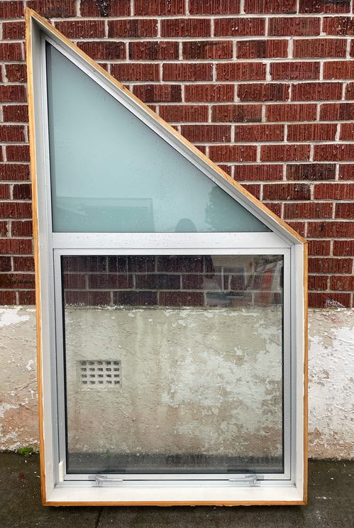 Raked DOUBLE GLAZED Aluminium Window 1000 W x 1000/1840 H [#2160] Joinery Recycle