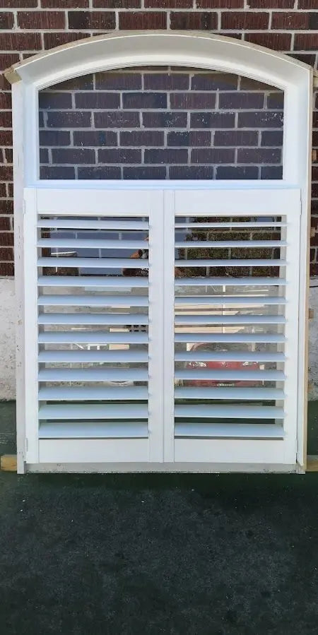 Arched Wooden Window + Shutters 1200 W x 1830 H [#2359] Joinery Recycle