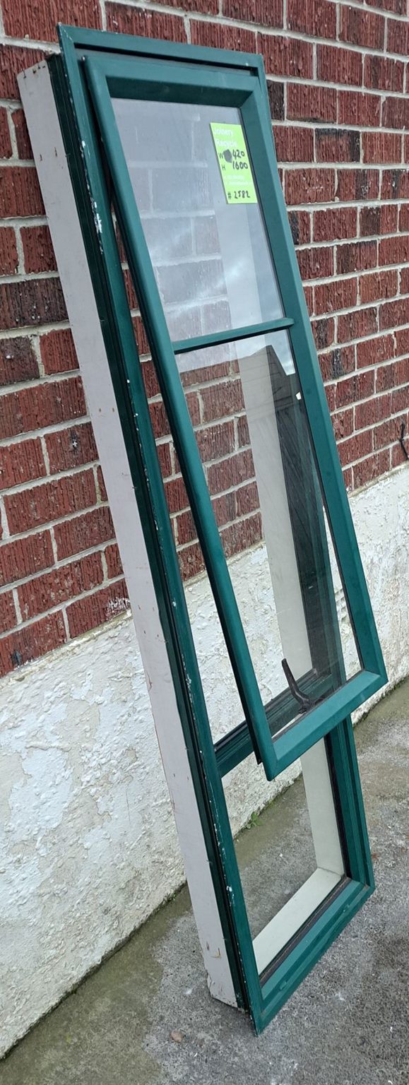 Green Aluminium Window 420 W x 1600 H  [#2582] Joinery Recycle
