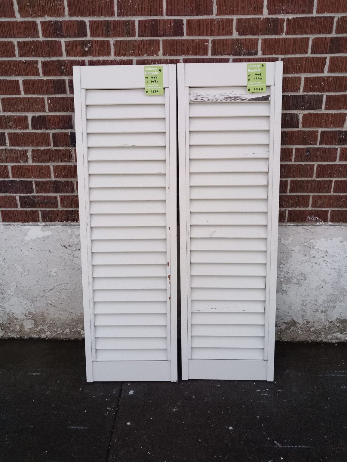 Interior Wooden Shutters 445 W x 1470 H  [#2877]a & b Joinery Recycle