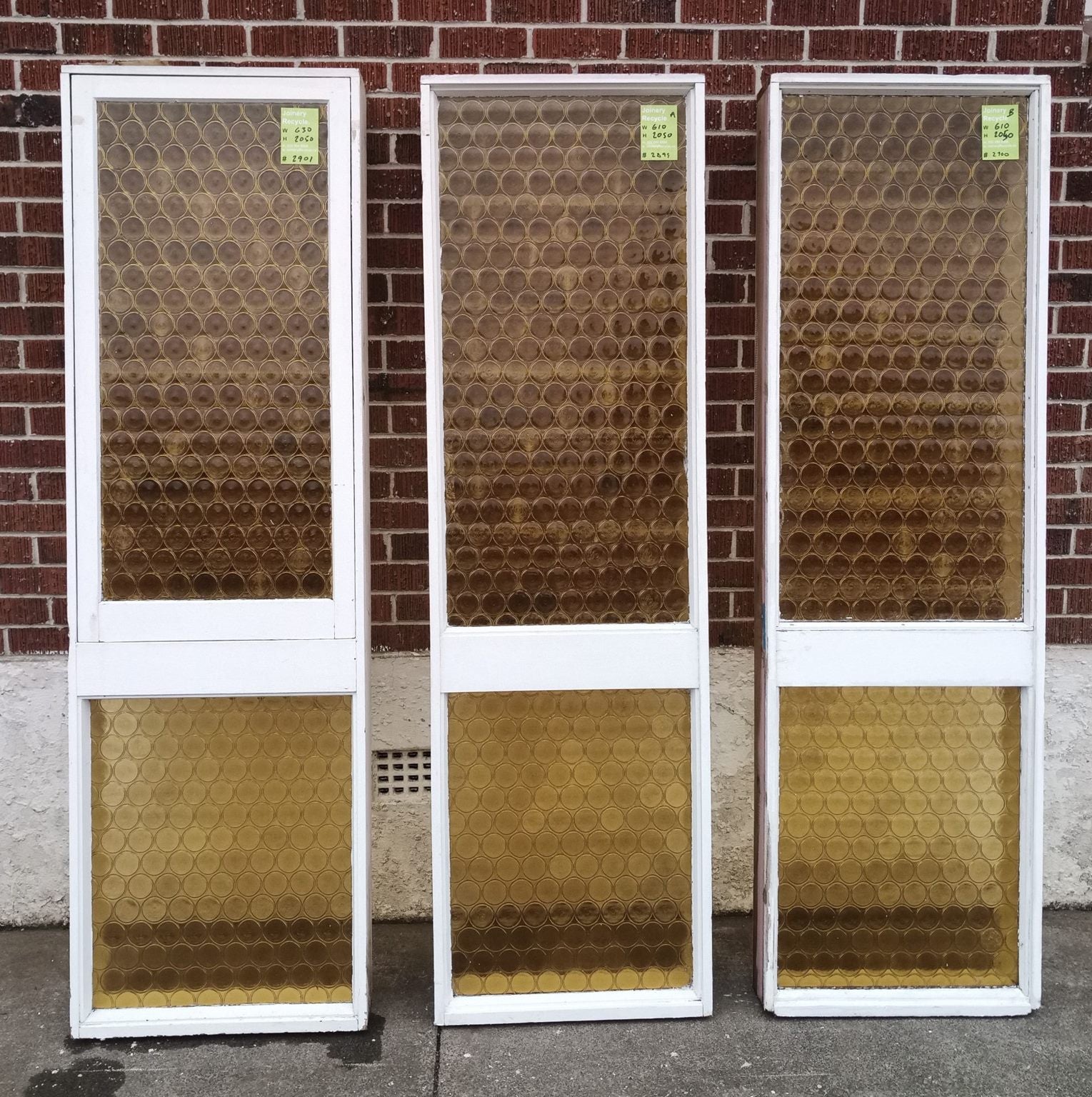Amber Bullion Glass Wooden Window  610 W x 2050 H [#2900 B] Joinery Recycle