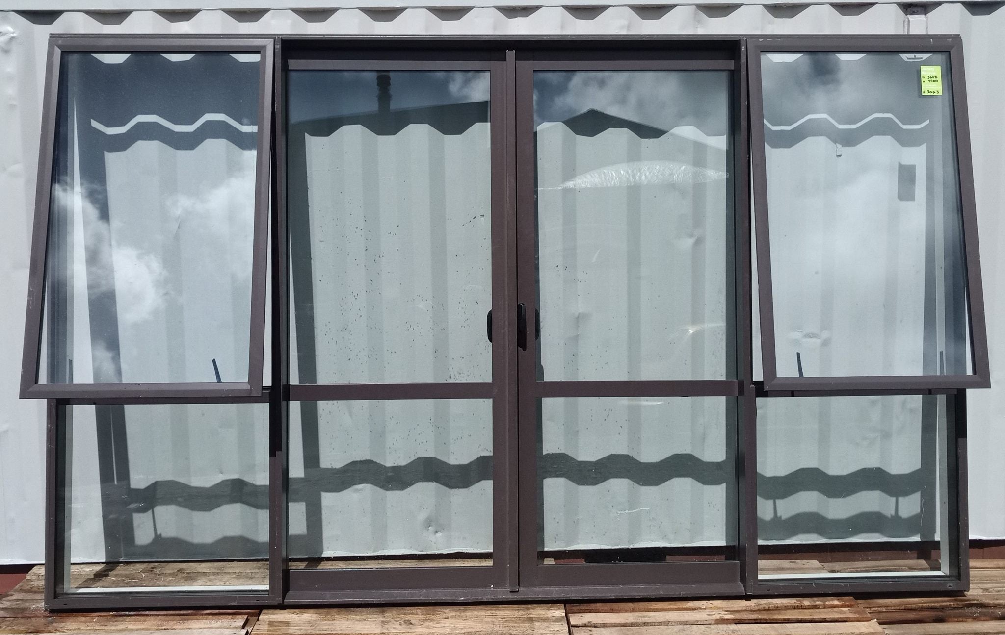 Double Glazed - Double Door Ranch Slider Brown 3600 W x 2200 H [#3043 SF] Joinery Recycle