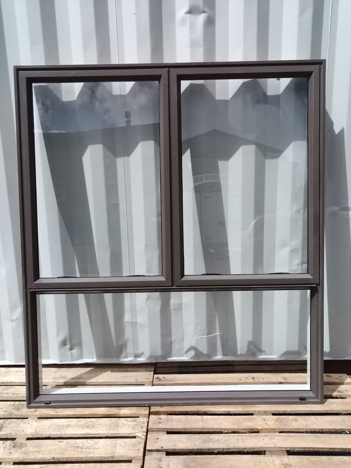 Aluminium Window Brown 1500 W x 1700 H [#3068 SF] Joinery Recycle