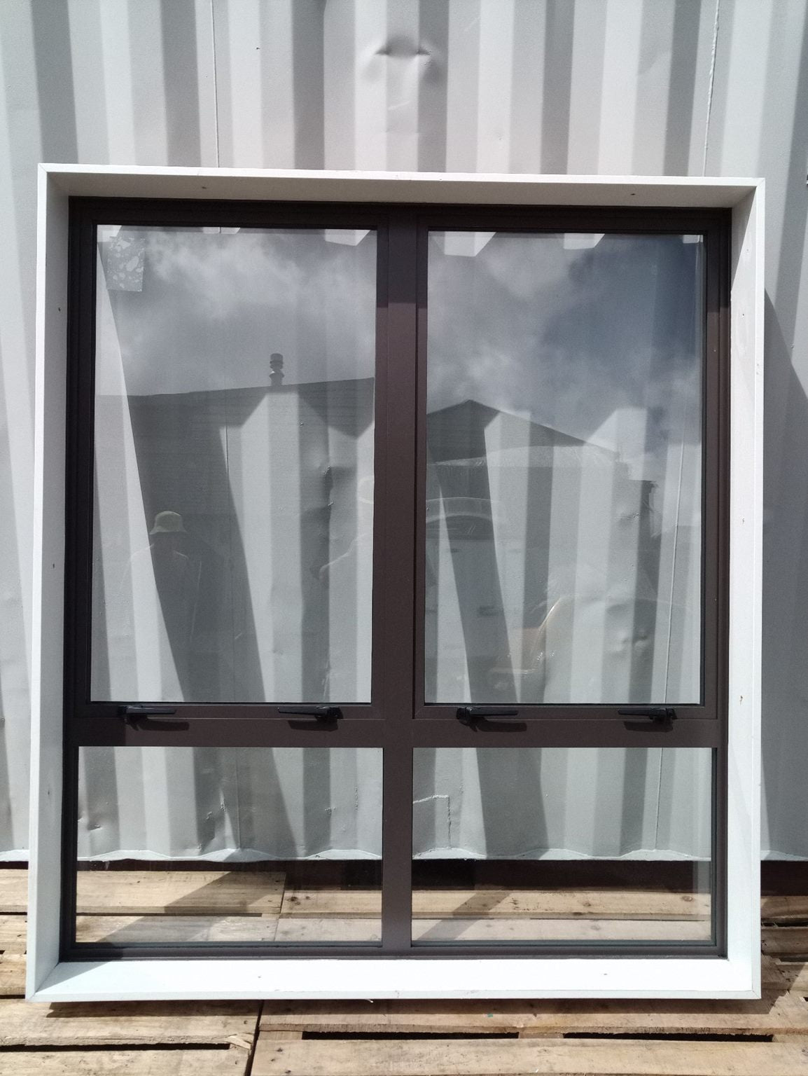 Aluminium Window Brown 1500 W x 1700 H [#3068 SF] Joinery Recycle