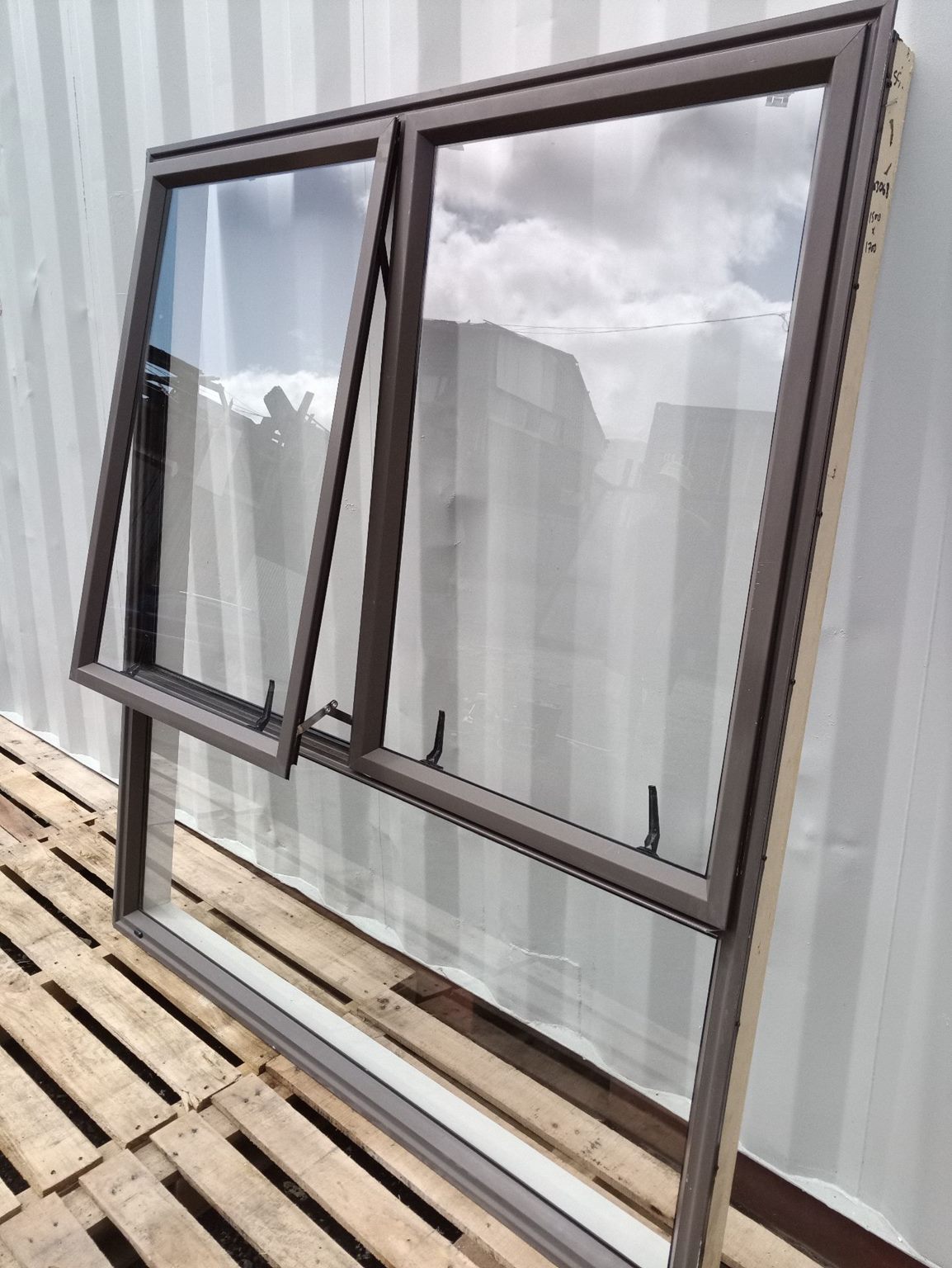 Aluminium Window Brown 1500 W x 1700 H [#3068 SF] Joinery Recycle