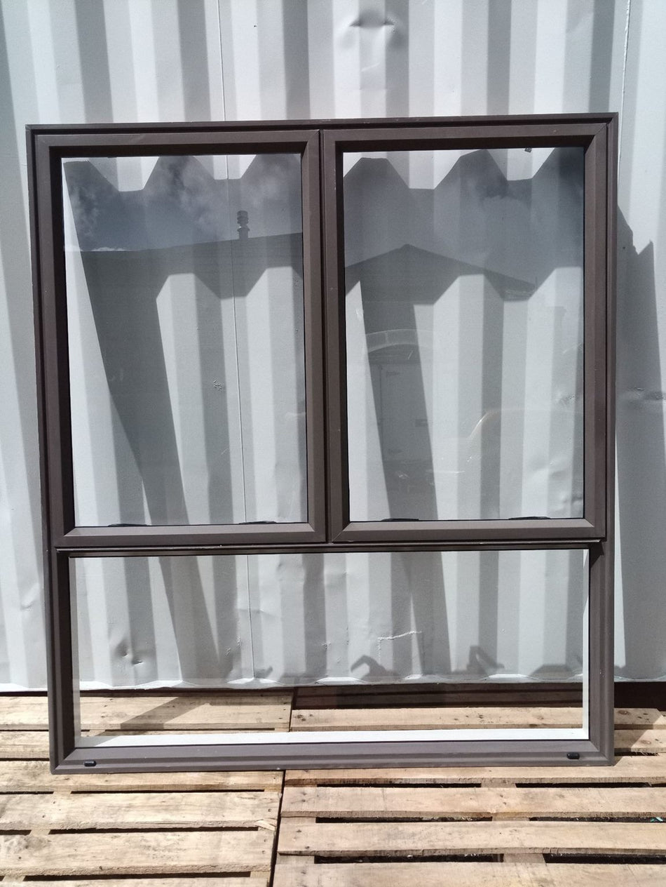 Aluminium Window Brown 1500 W x 1700 H [#3069SF] Joinery Recycle