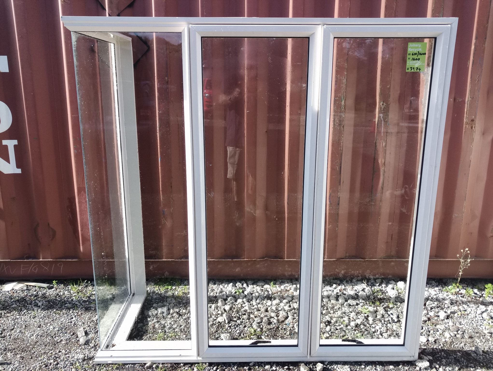 Aluminium BOX WINDOW Offwhite  610 W x  1600 W x 1600 H   [#3274 SF] Joinery Recycle