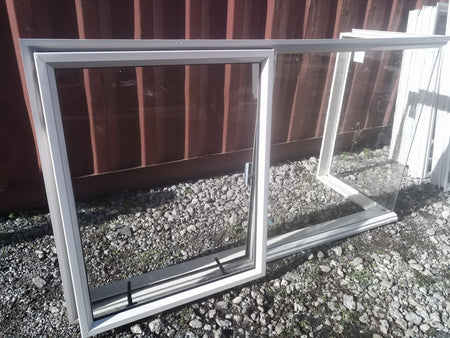 Aluminium CORNER WINDOW Offwhite  1810 W x  610 W x  ? H   [#3275 SF] Joinery Recycle