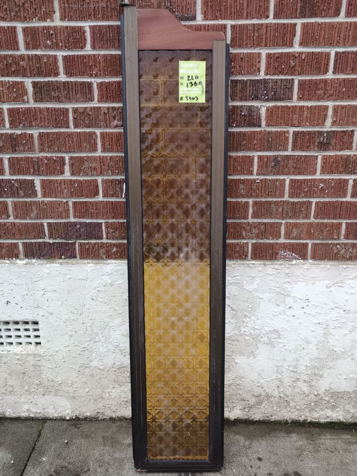 1970 Amber Coloured Glass - Linkon Style 220 x 1360   [#3403] Joinery Recycle