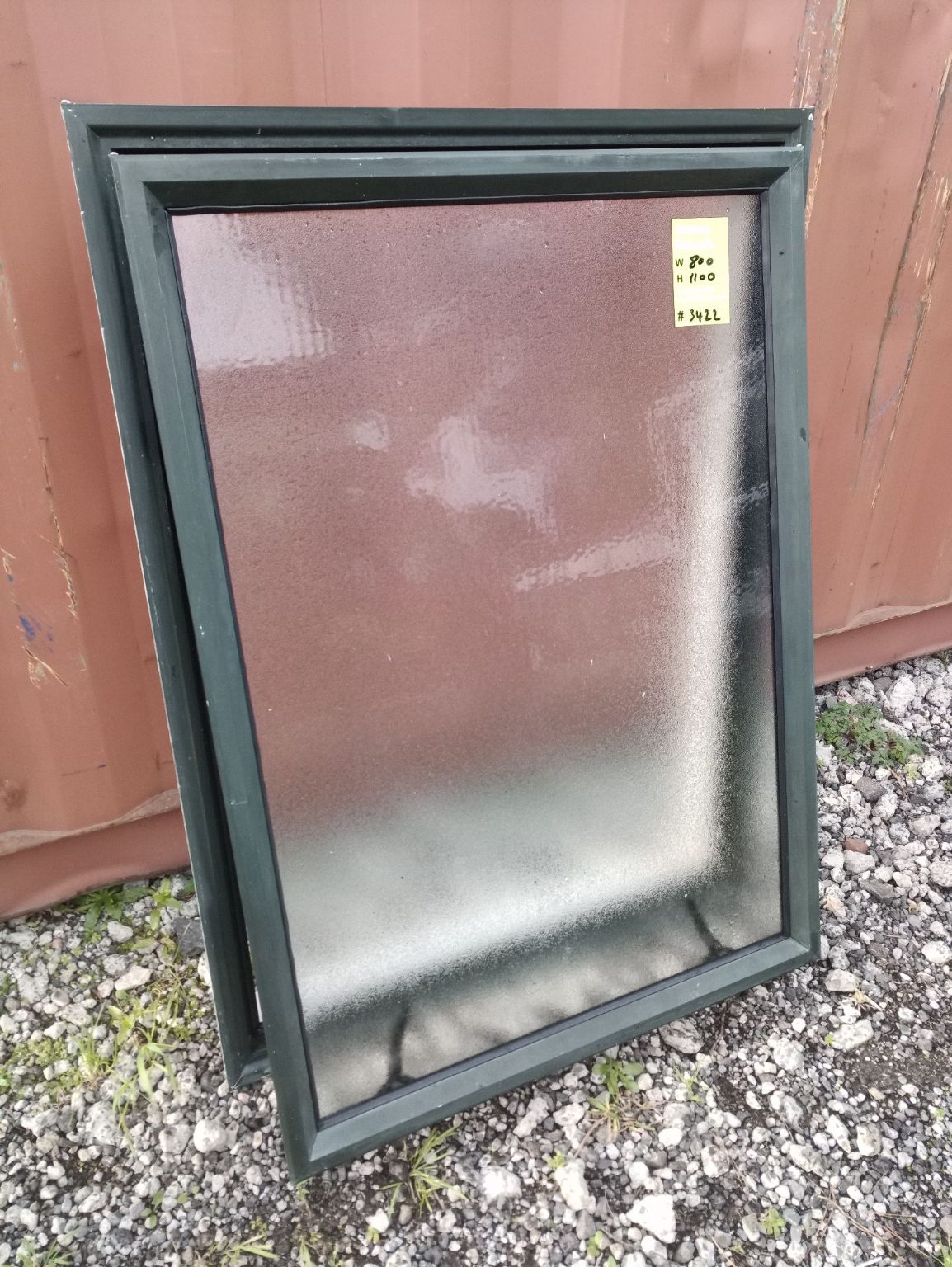 Dark Green Aluminium Window 800 W x 1100 H   [#3422 SF] Joinery Recycle