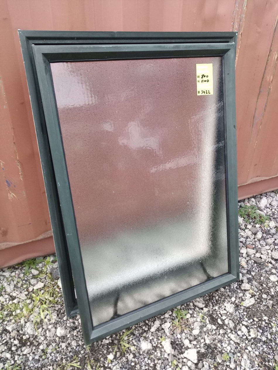 Dark Green Aluminium Window 800 W x 1100 H   [#3422 SF] Joinery Recycle