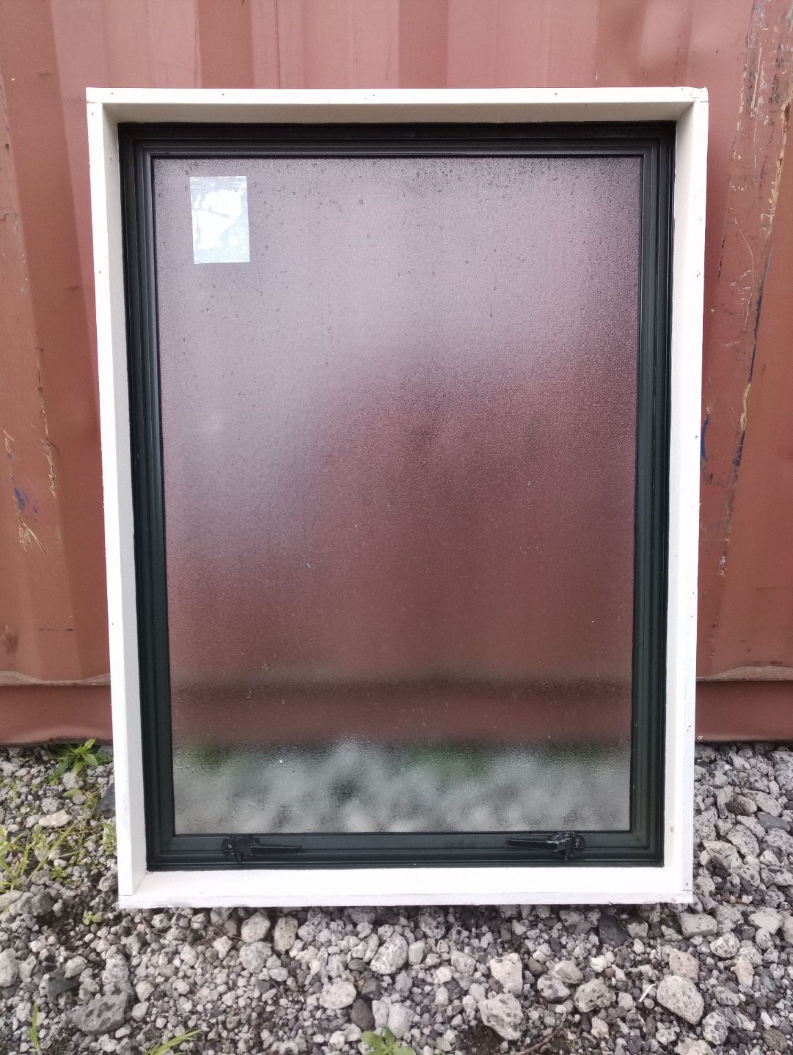 Dark Green Aluminium Window 800 W x 1100 H   [#3422 SF] Joinery Recycle