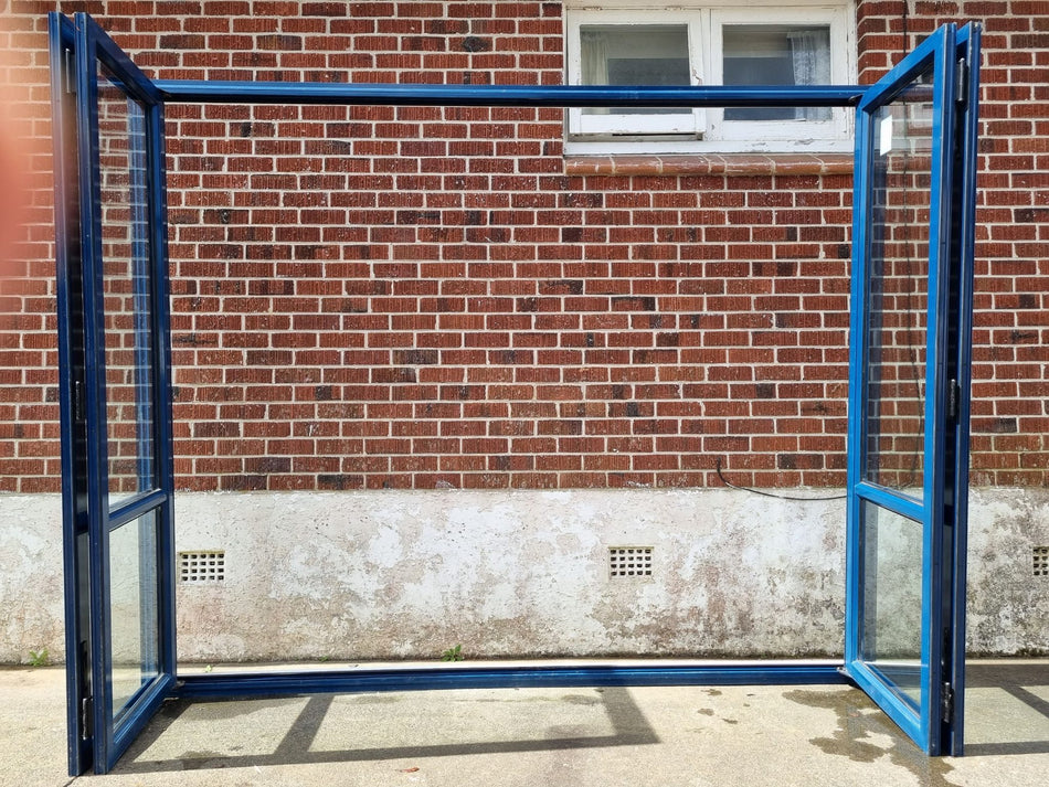 Blue Aluminium Bifold 2700 W x 2180 H [#3902] Joinery Recycle