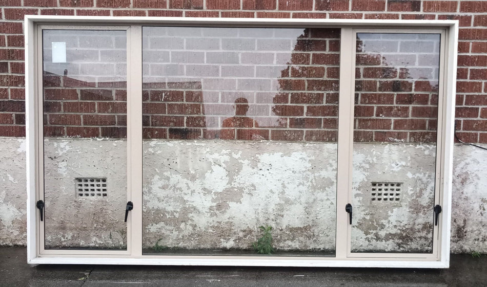 Off White / Beige Aluminum Window 2400 W x 1400 H  [#4030] Joinery Recycle
