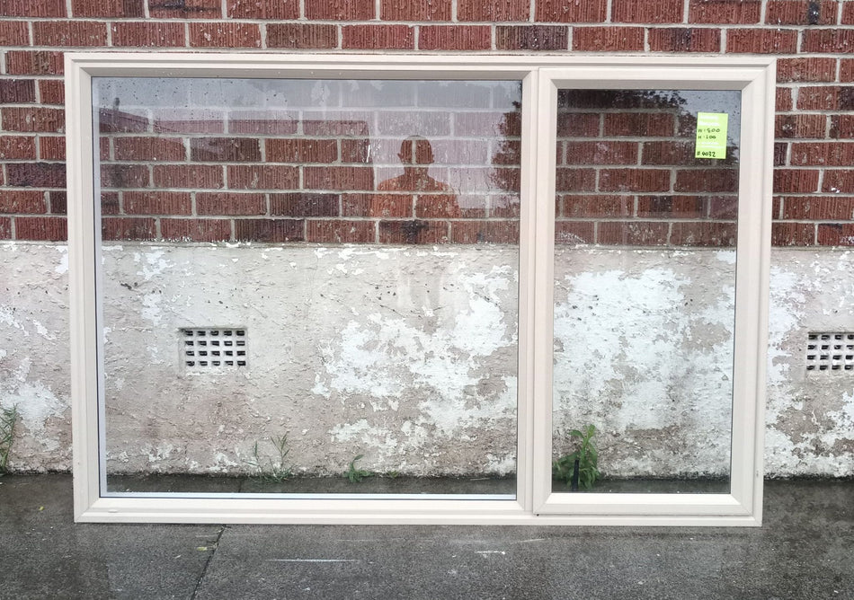 Off White / Beige Aluminum Window 1800 W x 1200 H  [#4032] Joinery Recycle