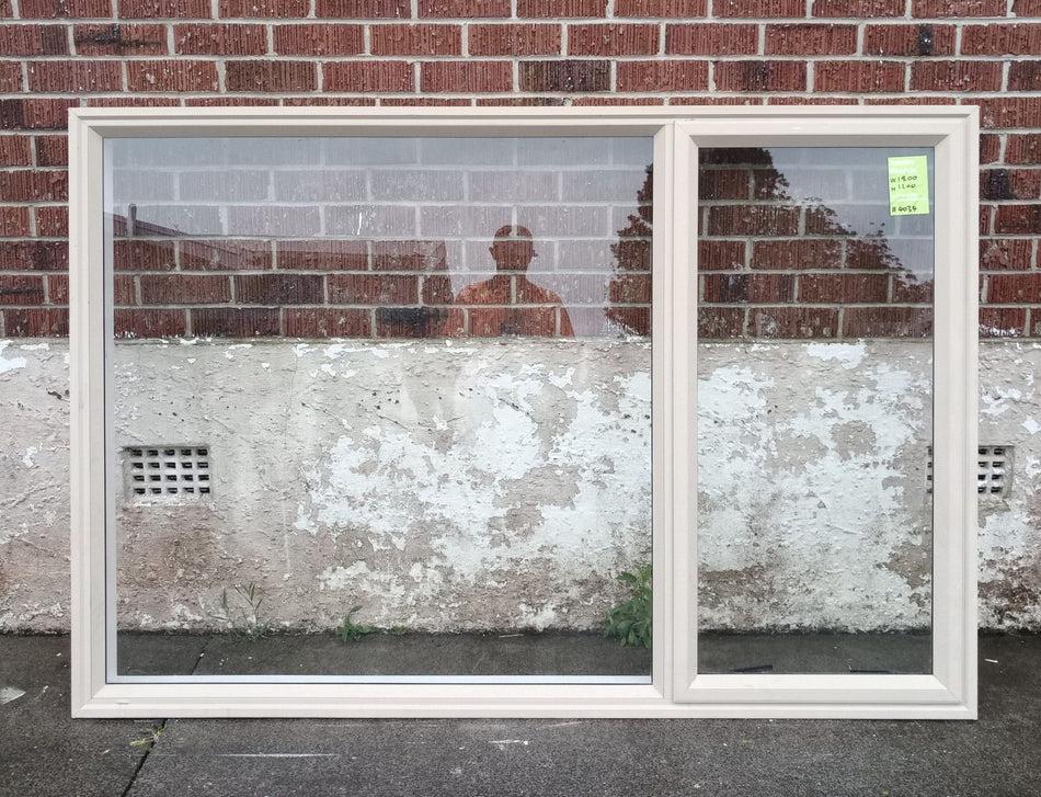 Off White / Beige Aluminum Window 1800 W x 1200 H  [#4034] Joinery Recycle