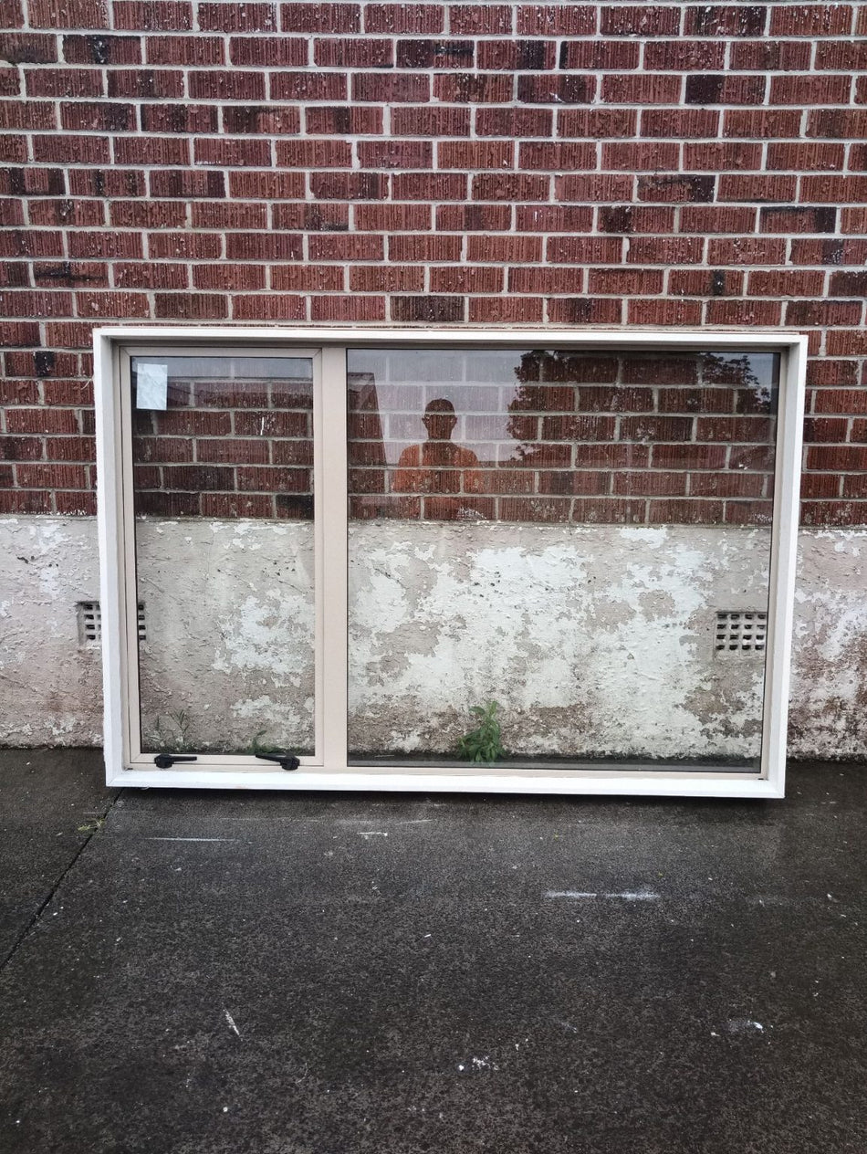 Off White / Beige Aluminum Window 1800 W x 1200 H  [#4034] Joinery Recycle