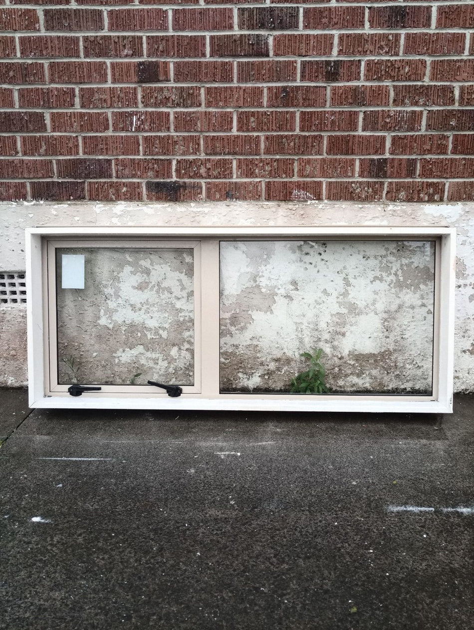 Off White / Beige Aluminum Window 1400 W x 600 H  [#4037] Joinery Recycle