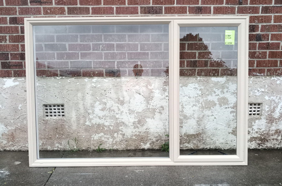 Off White / Beige Aluminum Window 1800 W x 1200 H  [#4038] Joinery Recycle