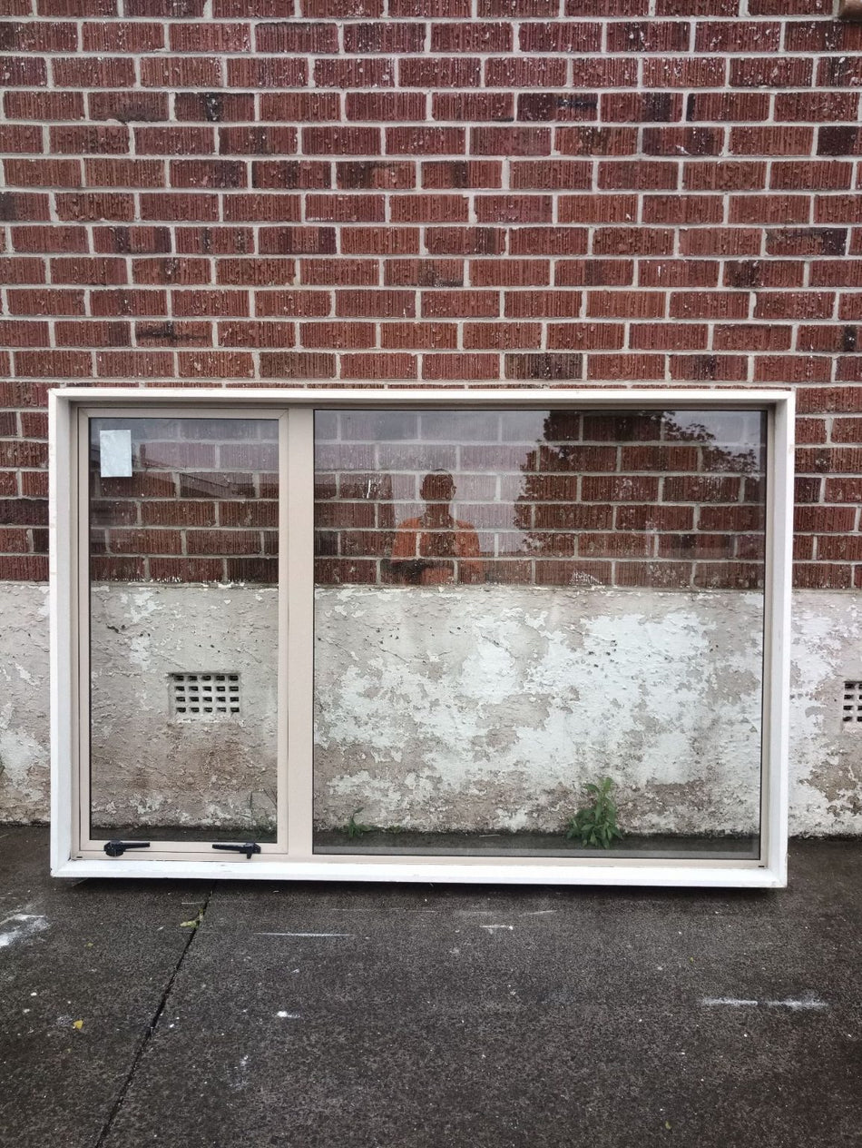 Off White / Beige Aluminum Window 1800 W x 1200 H  [#4038] Joinery Recycle