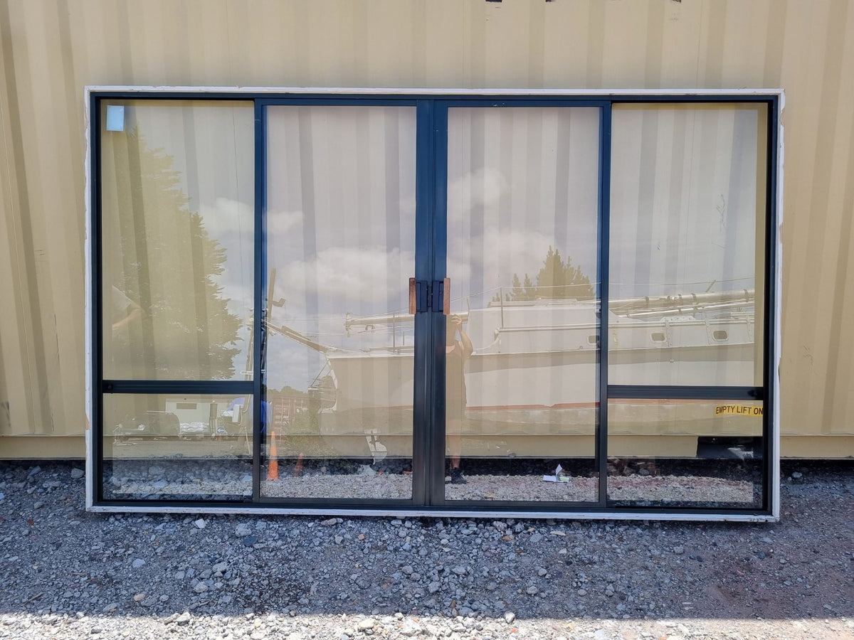 Duel Door Aluminium Ranch Slider with sidelights  3210 W x 1970 H [#4042] Joinery Recycle