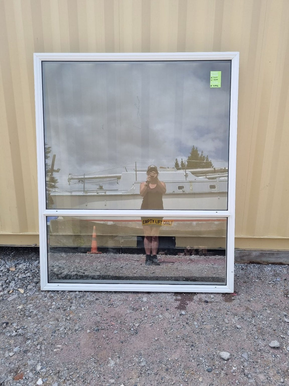 White Aluminium Window 1500 W x 1800 H [#4046] Joinery Recycle