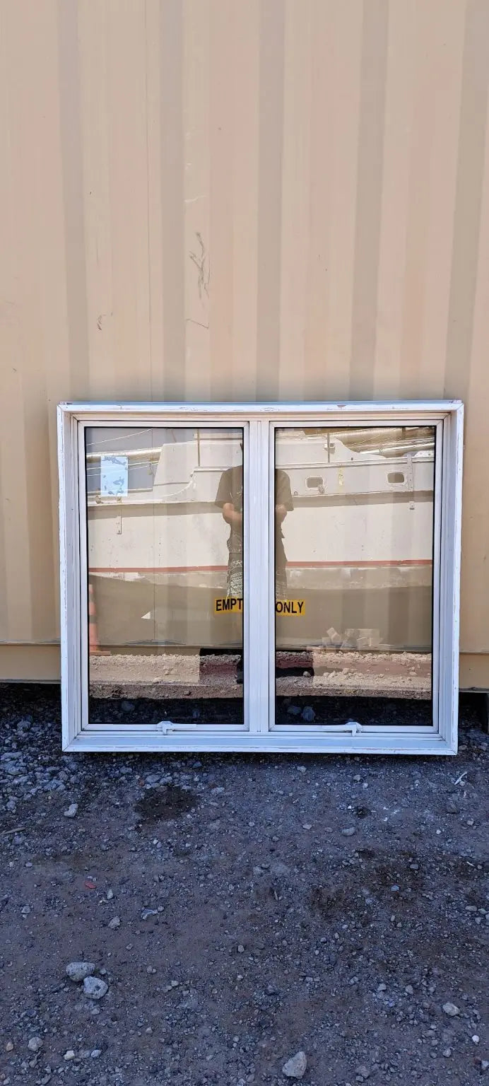 Aluminium Window Offwhite  1140 W x 1000 H [#4069] Joinery Recycle
