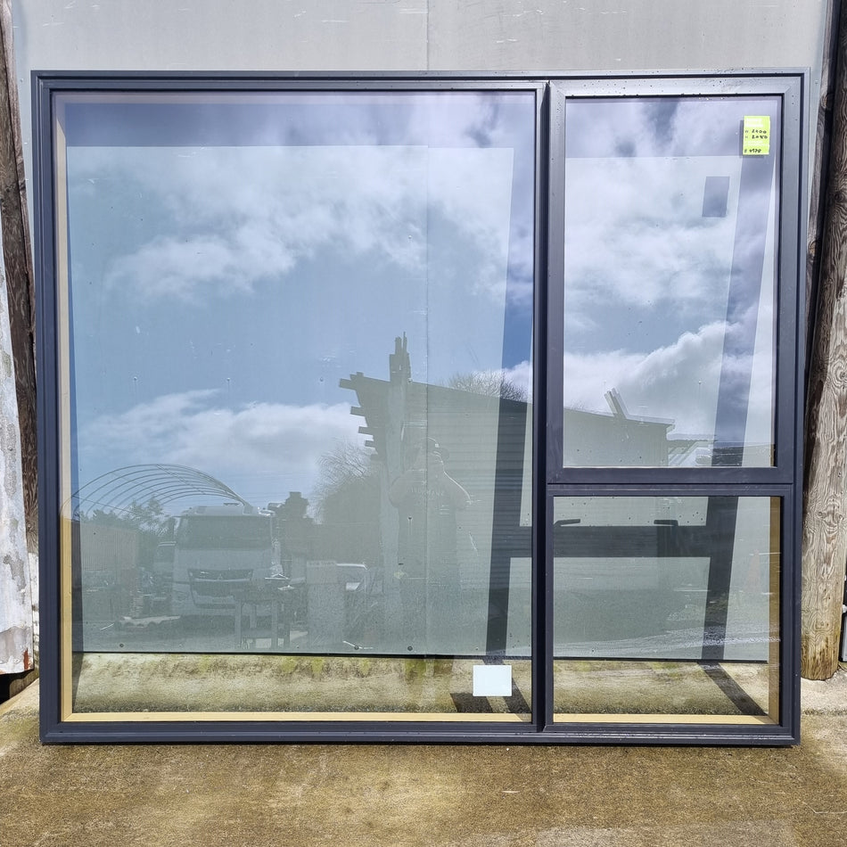 *NEW*Aluminium Window Double Glazed Ironsand   2400 W  x 2080 H  [#4378 SF] Joinery Recycle