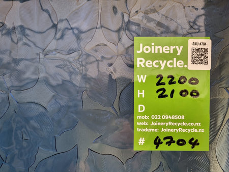 Entrance Door With BEAUTIFUL BLUE LEAF GLASS Side Light 2200 W x  2100 H [#4704 SF] Joinery Recycle