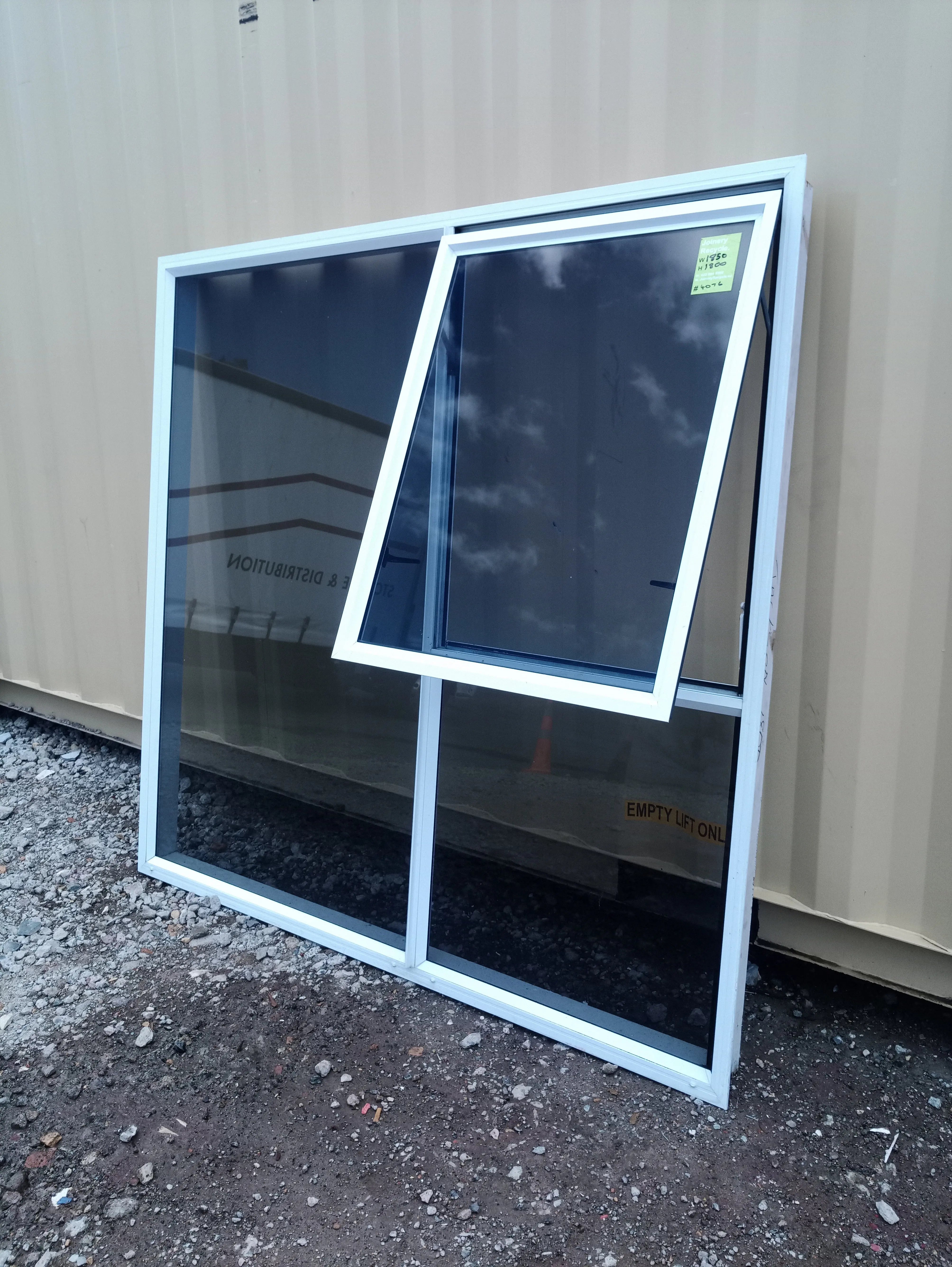 White Aluminium Window 1850 W X 1800 H [#4076] Joinery Recycle