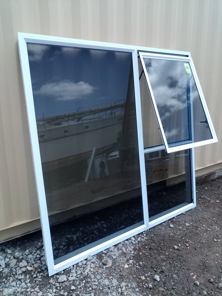 White Aluminium Window 1850 W X 1800 H [#4076] Joinery Recycle