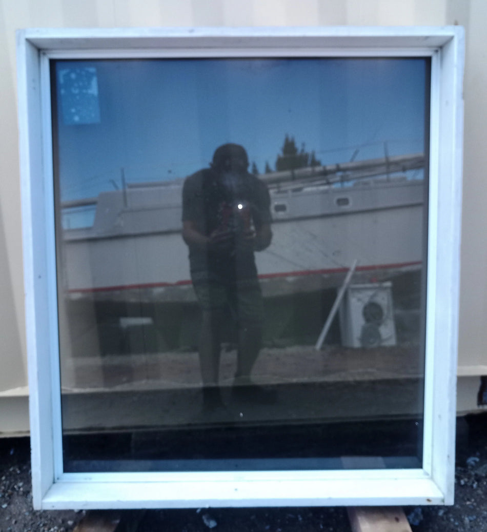 White Aluminium Window 900 W x 1000 H  [#4078SF] Joinery Recycle